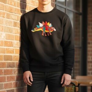 Bonobos Critters Stegosaurus Supersoft Fleece Crew Sweatshirt Black Small